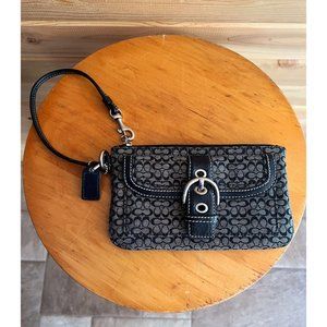 Coach Soho Signature Black Wristlet